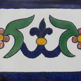 painted talavera tile cobalt green