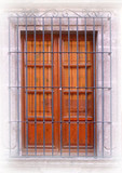folk art forged iron window guards