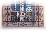 folk art forged iron balcony