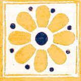 Mediterranean Mexican tile yellow blue white