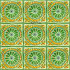 artisan made Mexican tiles yellow green