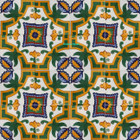 handmade Mexican tiles green yellow