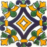 artisan crafted Mexican tile cobalt green