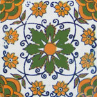 hand made Mexican tile green yellow