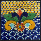 handcrafted Mexican tile yellow cobalt