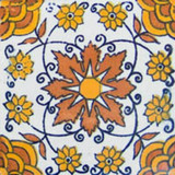 artisan made Mexican tile terracotta yellow