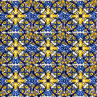 hand decorated Mexican tiles blue yellow