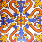 decorative Mexican tile yellow blue white