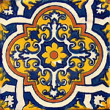 decorative Mexican tile yellow blue