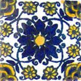 hacienda Mexican tile cobalt yellow