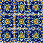 folk art Mexican tiles cobalt yellow