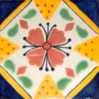 decorative Mexican tile yellow cobalt