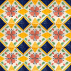decorative Mexican tiles yellow cobalt