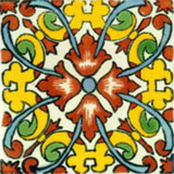 hand painted Mexican tile terracotta yellow