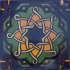 old European Mexican tile green yellow