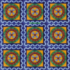 colonial Mexican tiles cobalt green