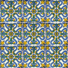 rustic Mexican tiles blue green
