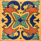 Southern Mexican tile terracotta green