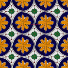 old world Mexican tiles cobalt yellow