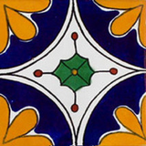 old world Mexican tile cobalt yellow