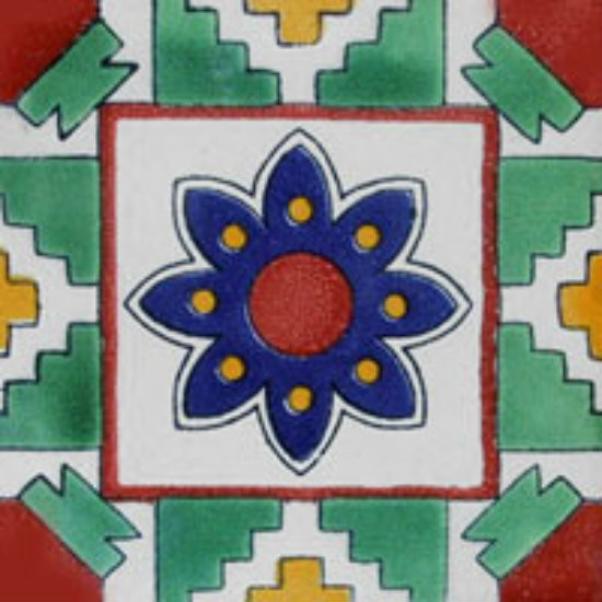 Moorish Mexican tile green blue