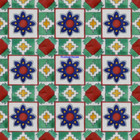 Moorish Mexican tiles green blue