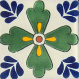 rustic Mexican tile green