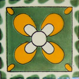 old world Mexican tile green