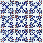 Mexican tiles terracotta blue white