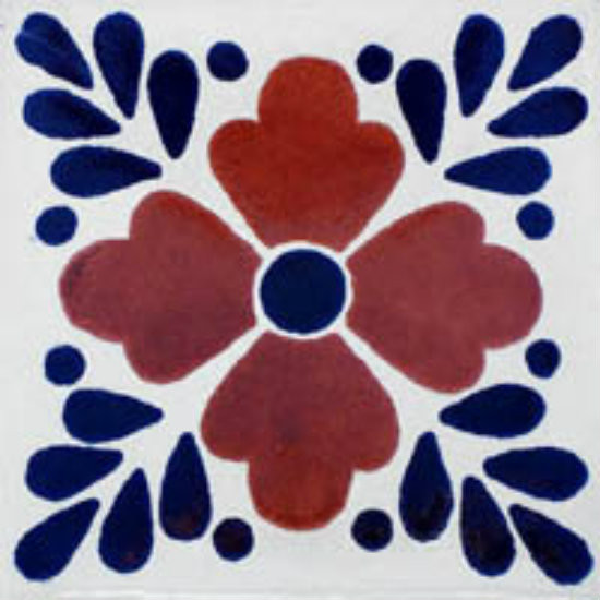 Mexican tile terracotta blue