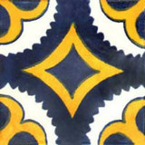 Mexican tile yellow navy blue
