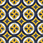 Mexican tiles yellow navy blue