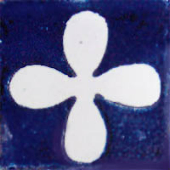 Mexican tile white cobalt