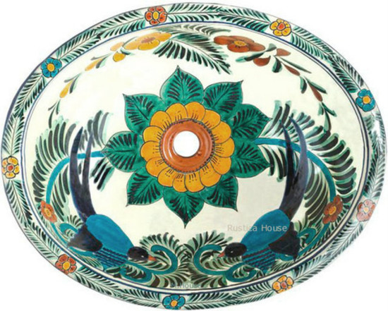 Hand painted mexican bathroom sink.