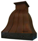 decorative copper range hood dark patina