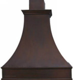 Customizable Hacienda Copper Range Hood with coffee finish and small chimney