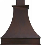 Hacienda style copper range hood ideal for a kitchen high ceiling