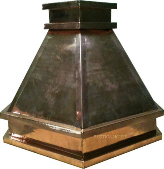 hand polished copper range hood