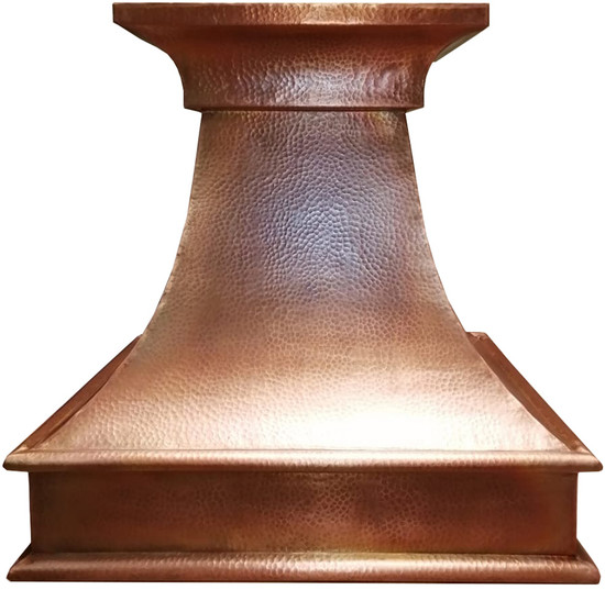 rustic range hood made from copper