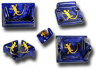 cobalt yellow ceramic bath accessory set