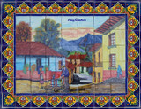beautiful shower tile mural