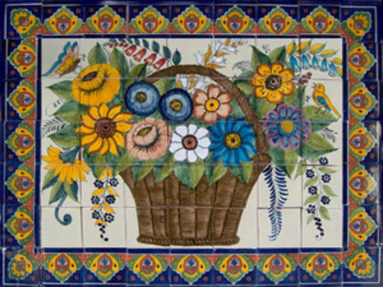 Spanish kitchen tile mural