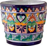 decorative terra cotta green flower pot
