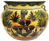 southern talavera flower planter red green