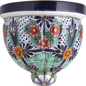 rustic talavera sconce red green