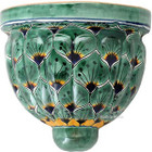 country style talavera sconce green yellow