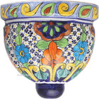 southern talavera sconce orange green