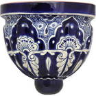 painted talavera sconce dark blue