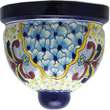 decorative talavera sconce red blue