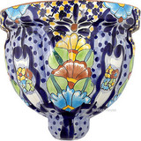 southern talavera sconce blue green